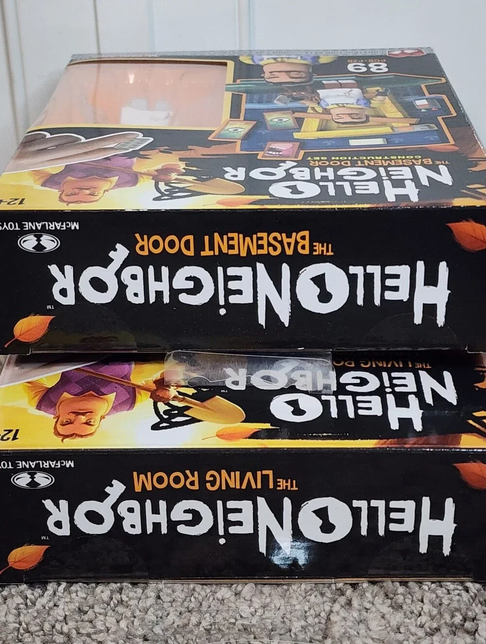 New factory sealed McFarlane Hello Neighbor sets. The Living Room Door (88 pcs)